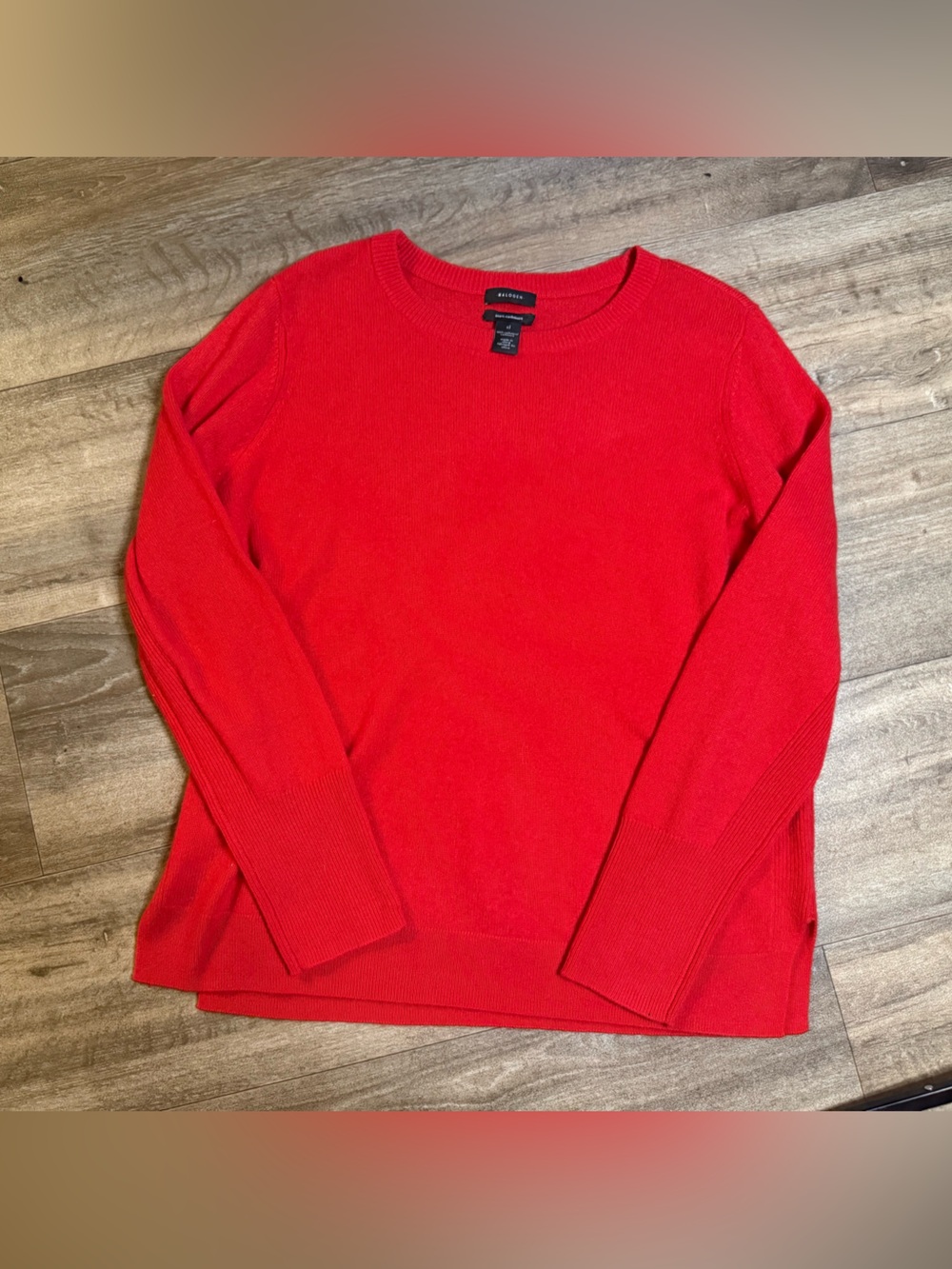 Halogen 100% Cashmere Sweater Women’s XL Red Crewneck Long Sleeve Pullover